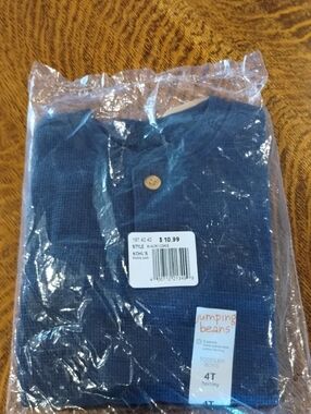 jumping beans Blue Toddler Long Sleeve Button-Up Shirt